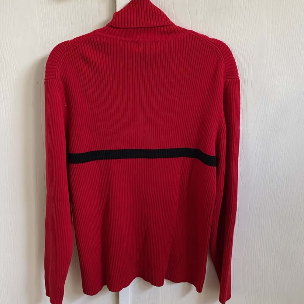 Polo Jeans Ralph Lauren Vintage Ribbed Knit Red Turtleneck Y2K Size XL